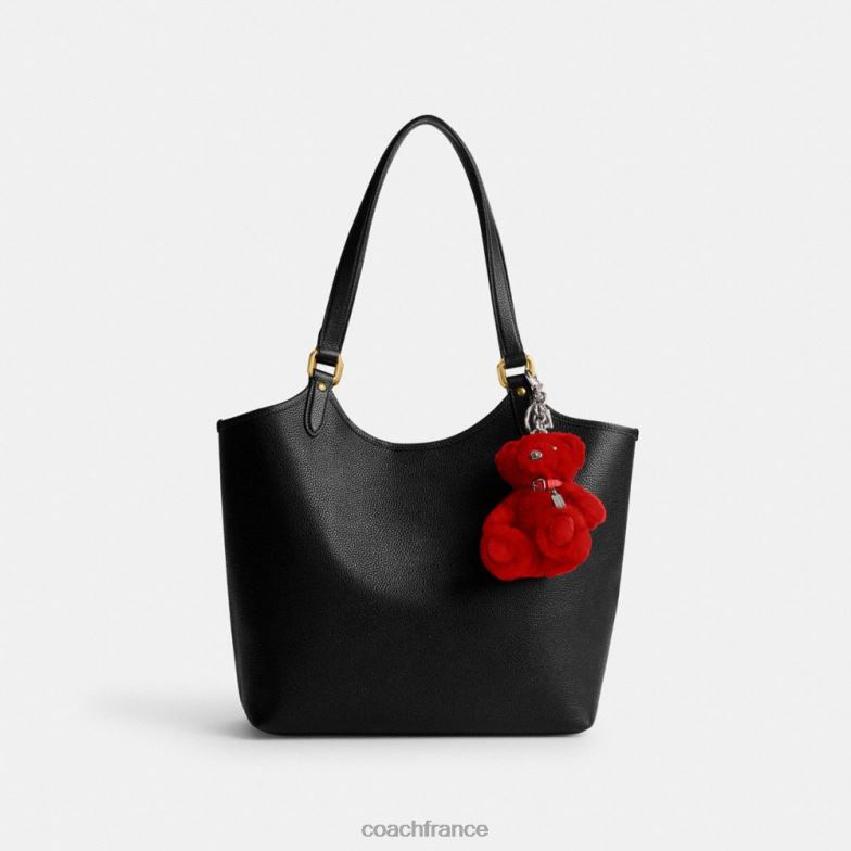 Coach femmes bijou de sac ours en peau lainée signature gauche/sport rouge multi HHR6J522