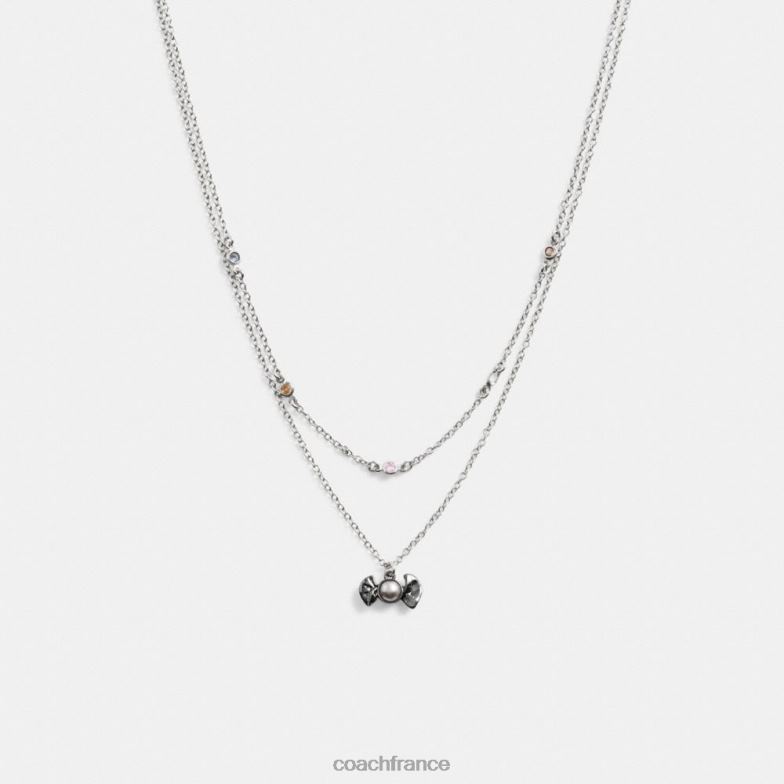 Coach femmes collier superposé de bonbons hématite multi HHR6J537