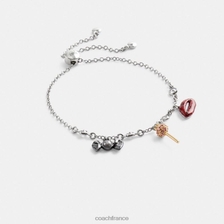Coach femmes mini bracelet coulissant en bonbons argent/multicolore HHR6J533