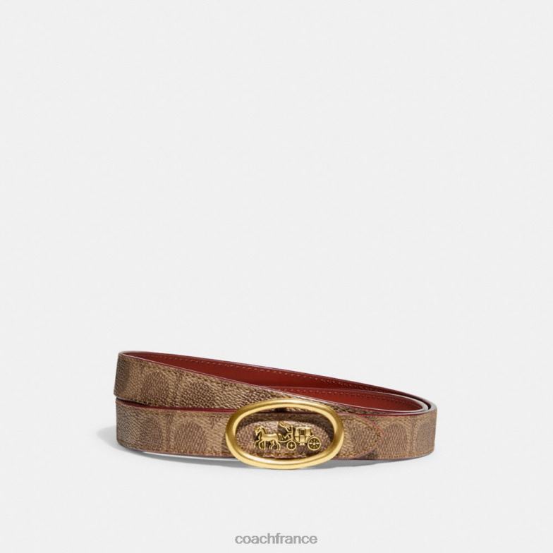 Coach femmes ceinture réversible à boucle cheval et calèche, 20 mm b4/tan sig c / rouille HHR6J615