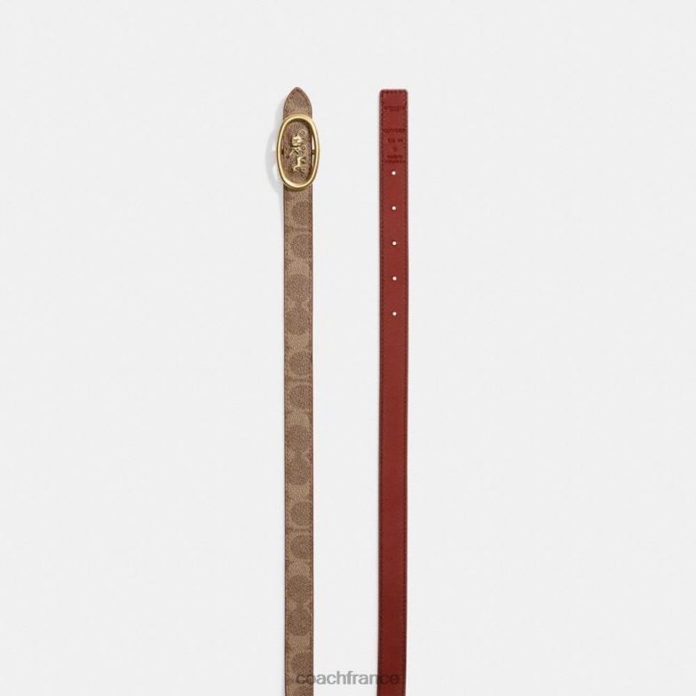 Coach femmes ceinture réversible à boucle cheval et calèche, 20 mm b4/tan sig c / rouille HHR6J615