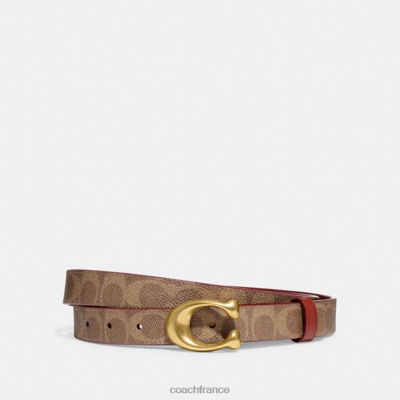 Coach femmes ceinture réversible découpée à boucle en C sculptée, 25 mm b4/bronze rouille HHR6J616