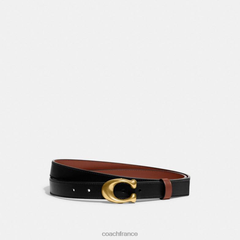 Coach femmes ceinture réversible découpée à boucle en C sculptée, 25 mm selle b4/noire 1941 HHR6J613