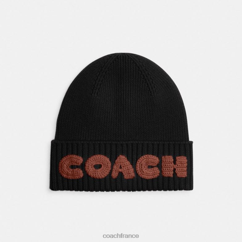 Coach femmes bonnet en boîte noir HHR6J561
