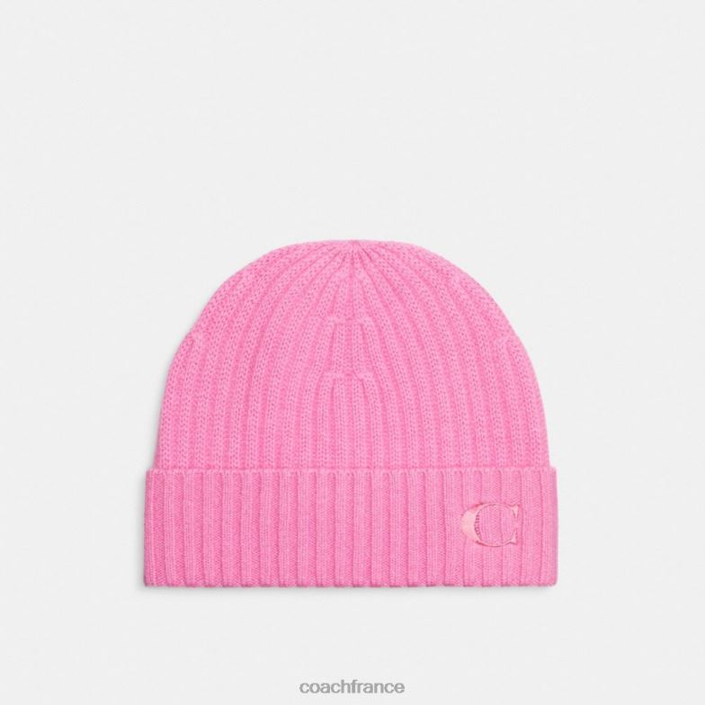 Coach femmes bonnet en cachemire rose verni HHR6J568