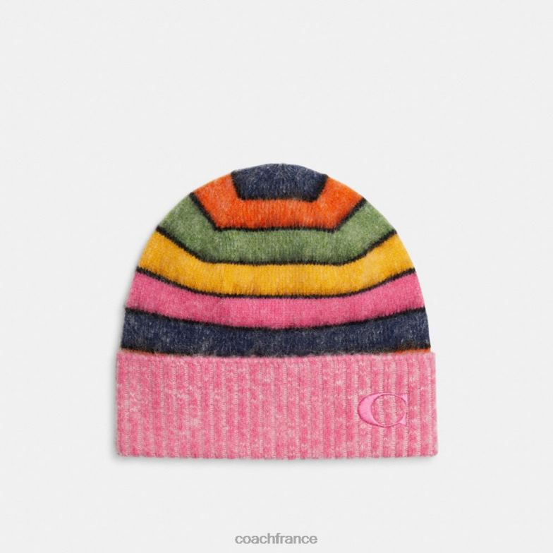 Coach femmes bonnet rayé multi HHR6J557