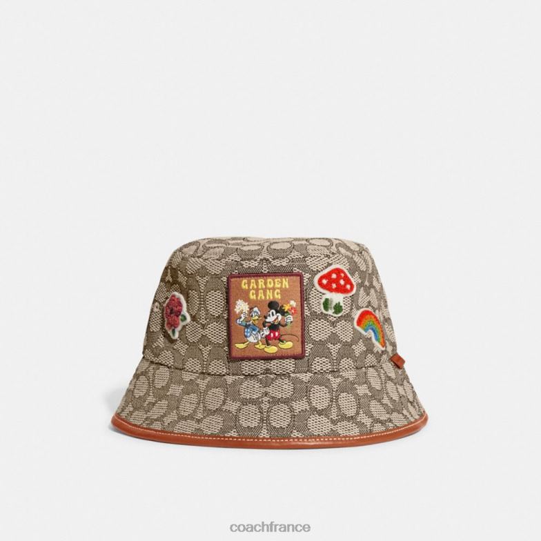 Coach femmes chapeau bob en jacquard emblématique disney x coach kaki/multicolore HHR6J599