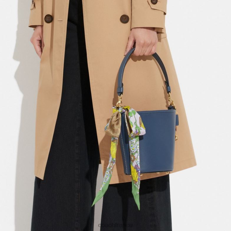 Coach femmes écharpe fine en soie à imprimé floral et mélange de jardins multicolore/lilas HHR6J597