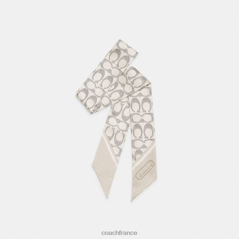 Coach femmes écharpe skinny en soie à imprimé signature vintage vapeur HHR6J590