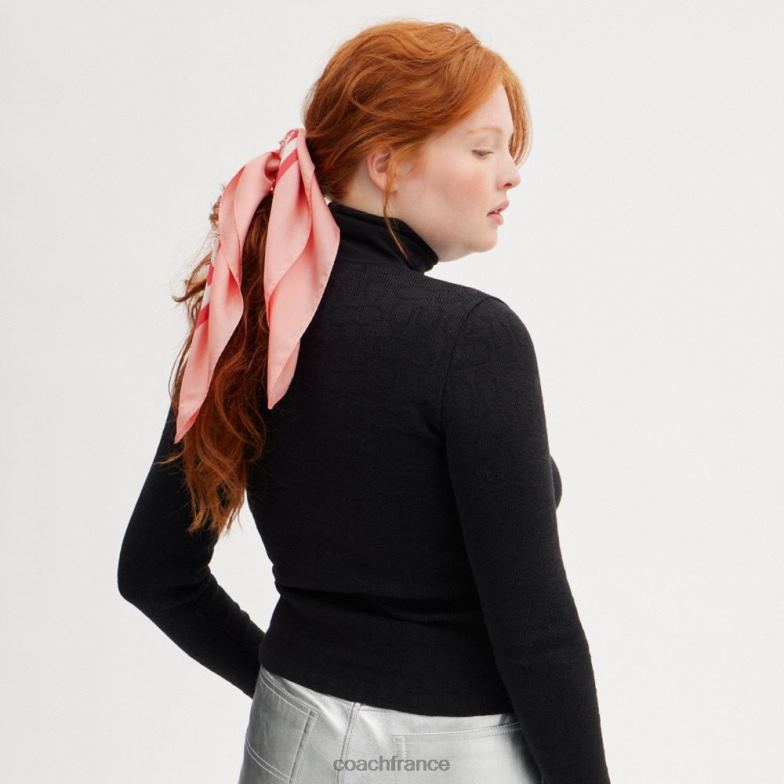 Coach femmes foulard carré en soie à imprimé chevaux et calèches gomme à mâcher HHR6J592
