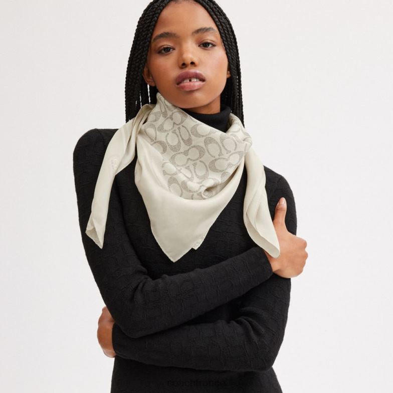 Coach femmes foulard carré en soie à imprimé signature vintage vapeur HHR6J585