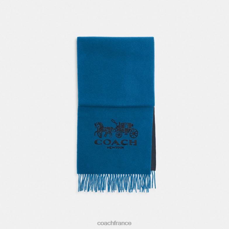 Coach femmes silencieux en cachemire bicolore cheval et calèche bleu marine/denim minuit HHR6J558