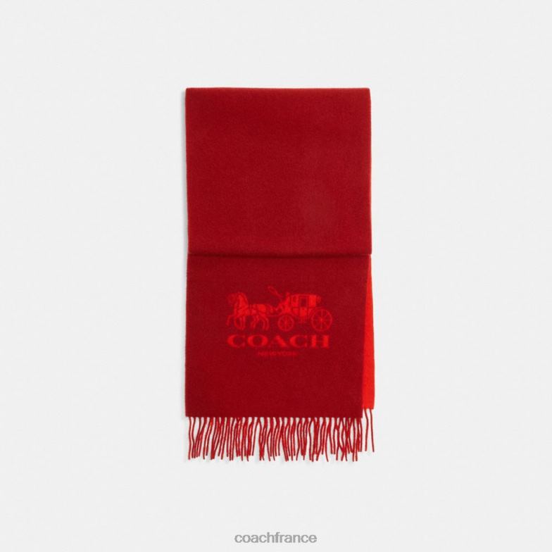 Coach femmes silencieux en cachemire bicolore cheval et calèche rouge sport/rouge émail HHR6J582