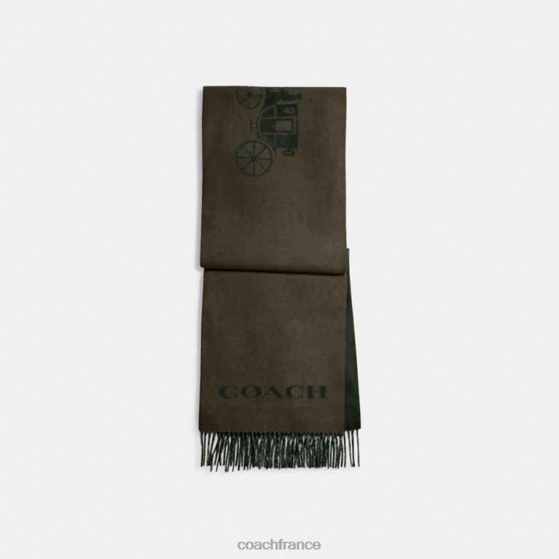 Coach femmes silencieux en cachemire pour chevaux et calèches armée verte HHR6J577