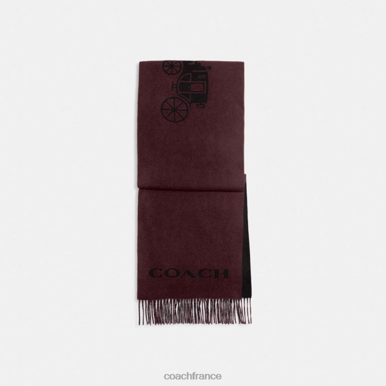 Coach femmes silencieux en cachemire pour chevaux et calèches vin/noir HHR6J559