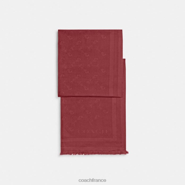 Coach femmes étole en jacquard imprimé chevaux et calèches vin HHR6J584
