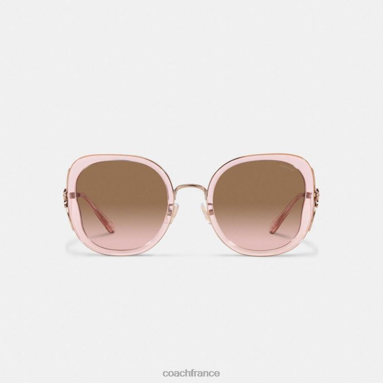 Coach femmes lunettes de soleil carrées papillon oversize rose thé rose cristal HHR6J531