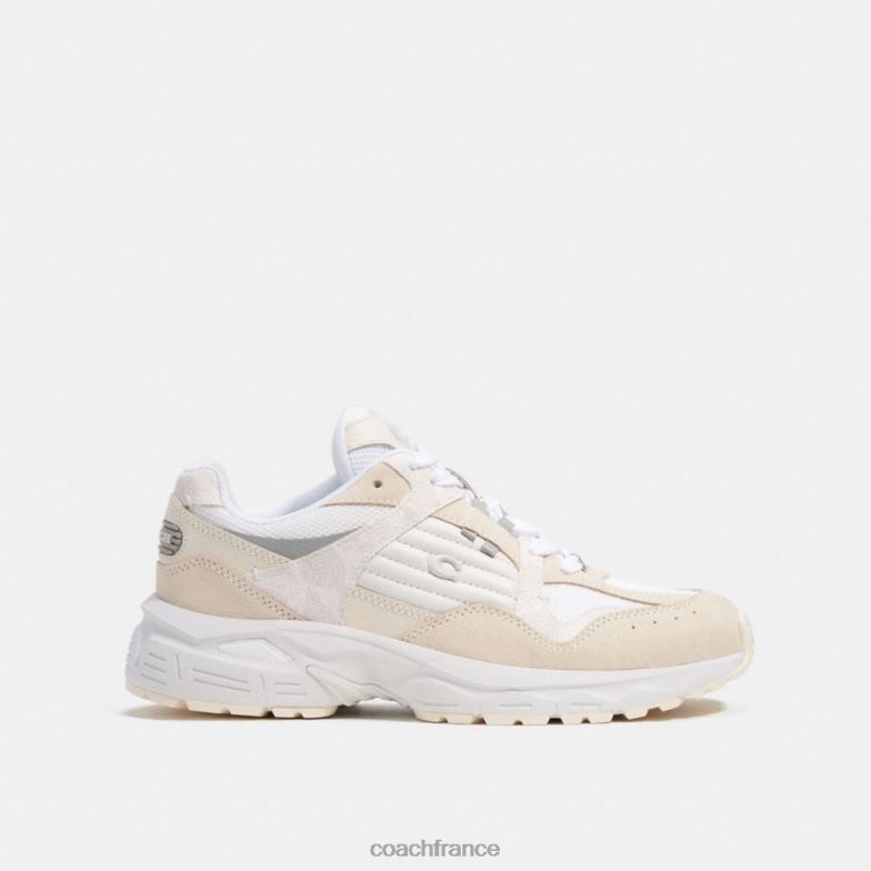 Coach femmes sneaker c301 avec toile signature craie/blanc HHR6J402