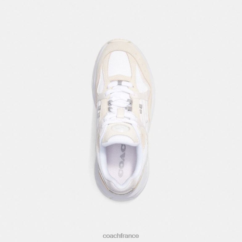 Coach femmes sneaker c301 avec toile signature craie/blanc HHR6J402