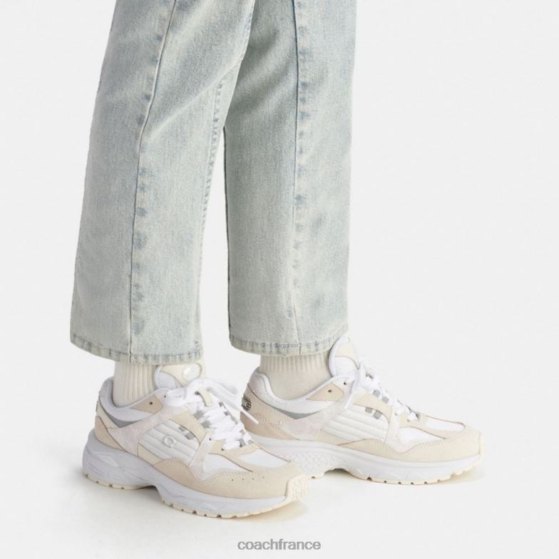 Coach femmes sneaker c301 avec toile signature craie/blanc HHR6J402