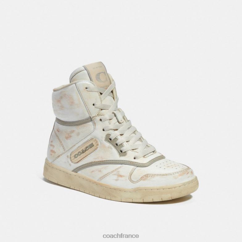 Coach femmes sneaker montante blanc/gris tourterelle HHR6J408