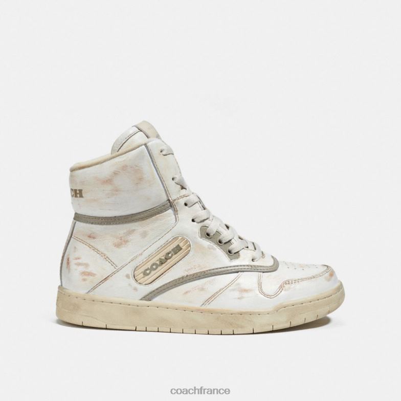 Coach femmes sneaker montante blanc/gris tourterelle HHR6J408