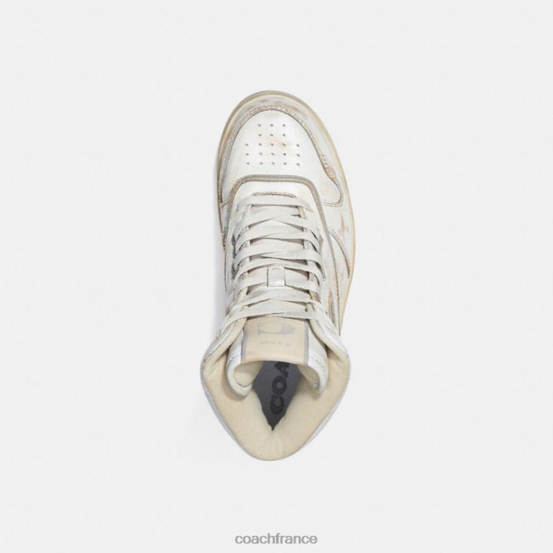 Coach femmes sneaker montante blanc/gris tourterelle HHR6J408
