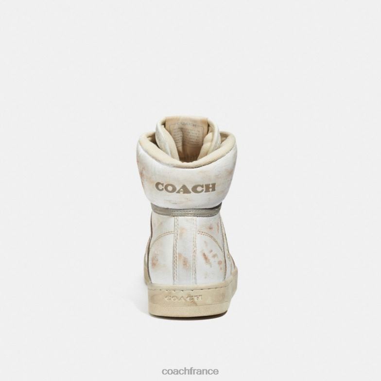 Coach femmes sneaker montante blanc/gris tourterelle HHR6J408