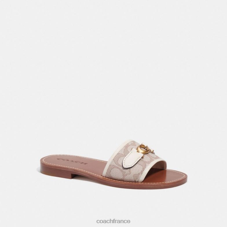 Coach femmes sandale ina en jacquard signature pierre/craie HHR6J422