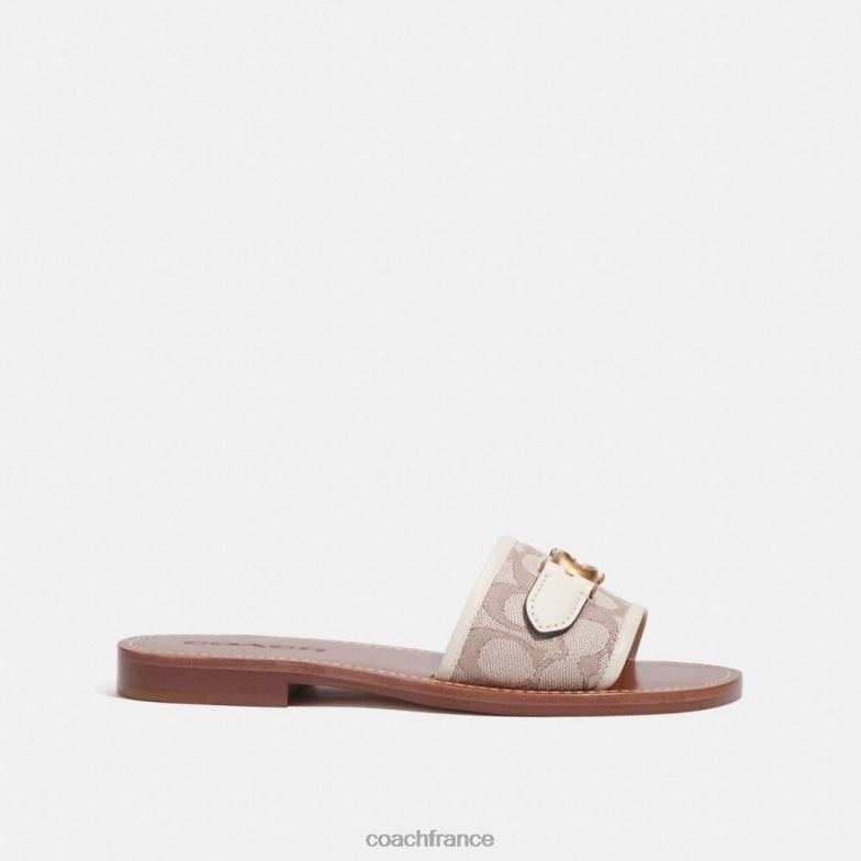 Coach femmes sandale ina en jacquard signature pierre/craie HHR6J422