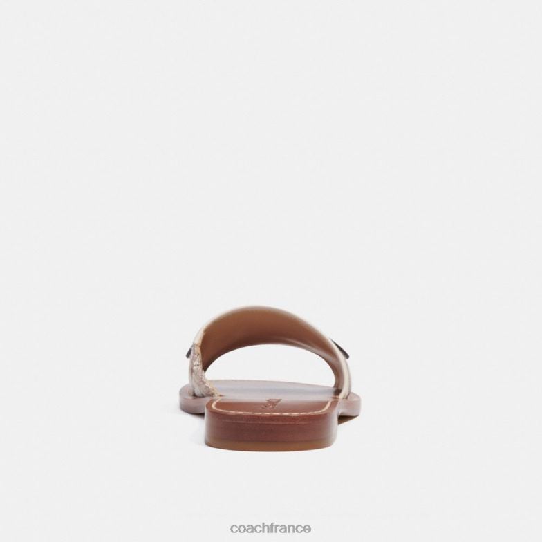 Coach femmes sandale ina en jacquard signature pierre/craie HHR6J422