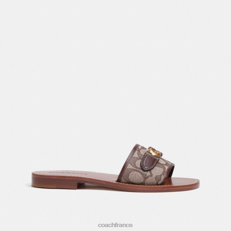 Coach femmes sandale ina en jacquard signature érable/chêne HHR6J423