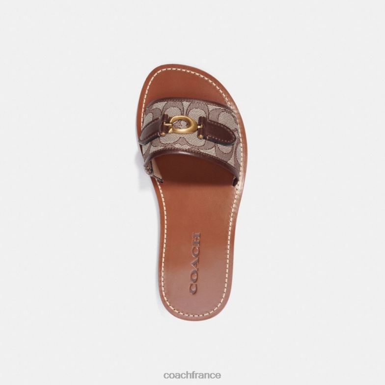 Coach femmes sandale ina en jacquard signature érable/chêne HHR6J423
