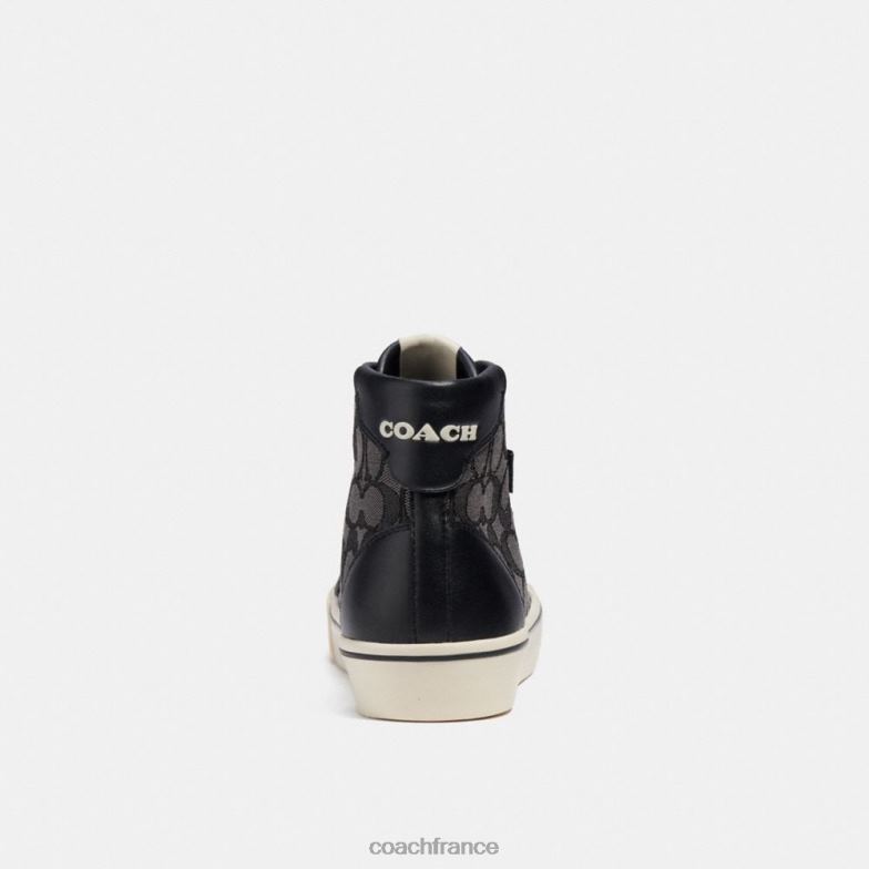 Coach femmes sneaker montante à plateforme citysole en jacquard emblématique charbon fumé/noir HHR6J430