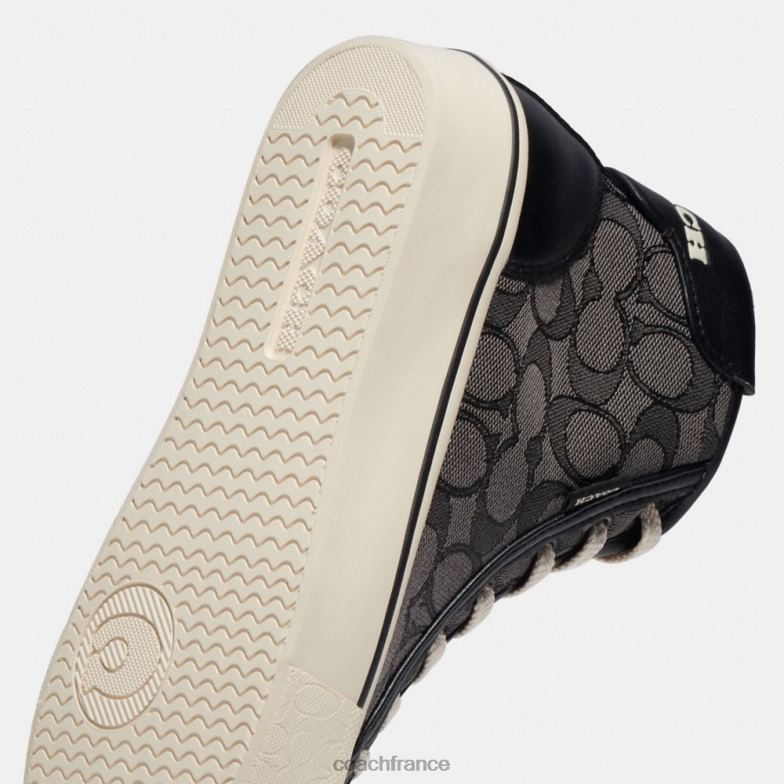 Coach femmes sneaker montante à plateforme citysole en jacquard emblématique charbon fumé/noir HHR6J430