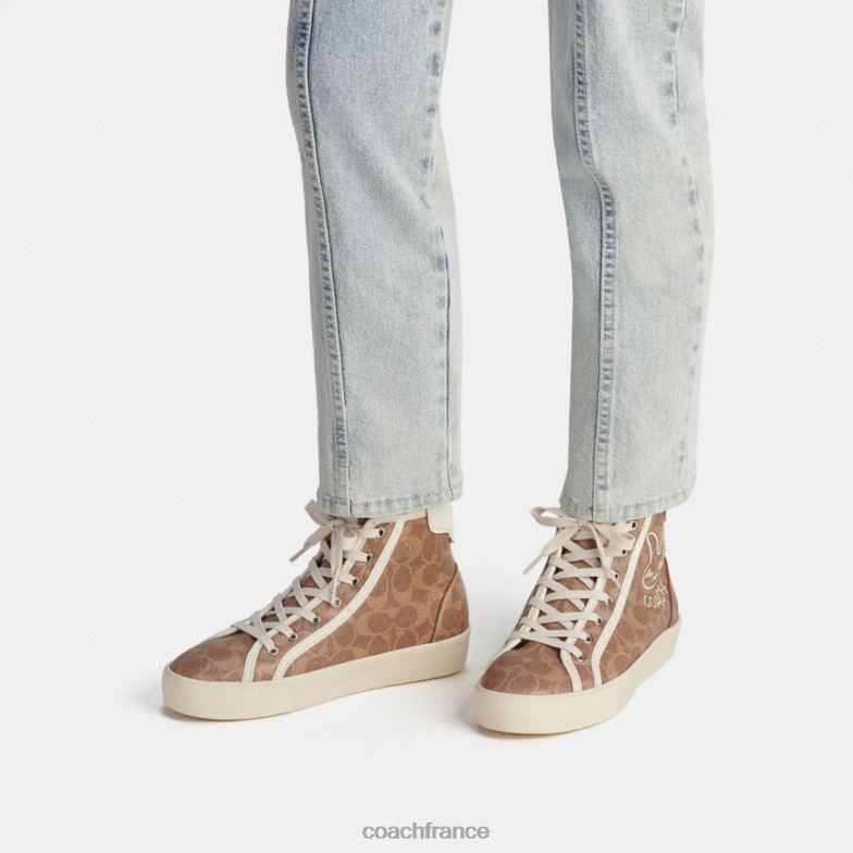 Coach femmes sneaker à plateforme montante Citysole du nouvel an lunaire en toile exclusive avec lapin bronzer HHR6J427