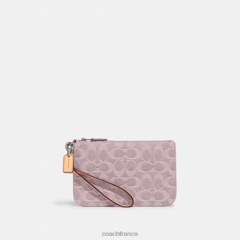 Coach femmes petite dragonne en denim signature gauche/violet pâle HHR6J365