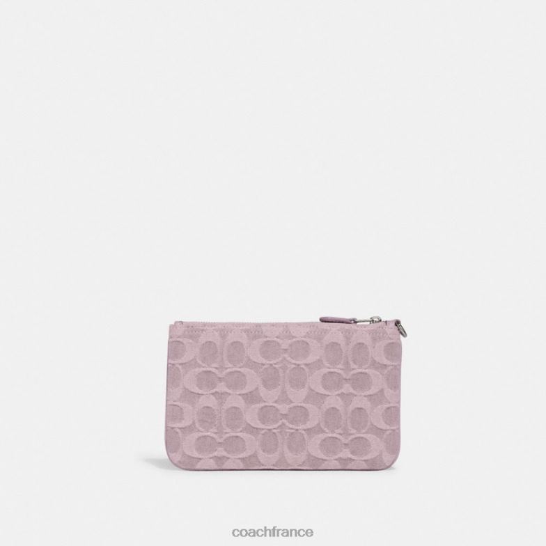 Coach femmes petite dragonne en denim signature gauche/violet pâle HHR6J365