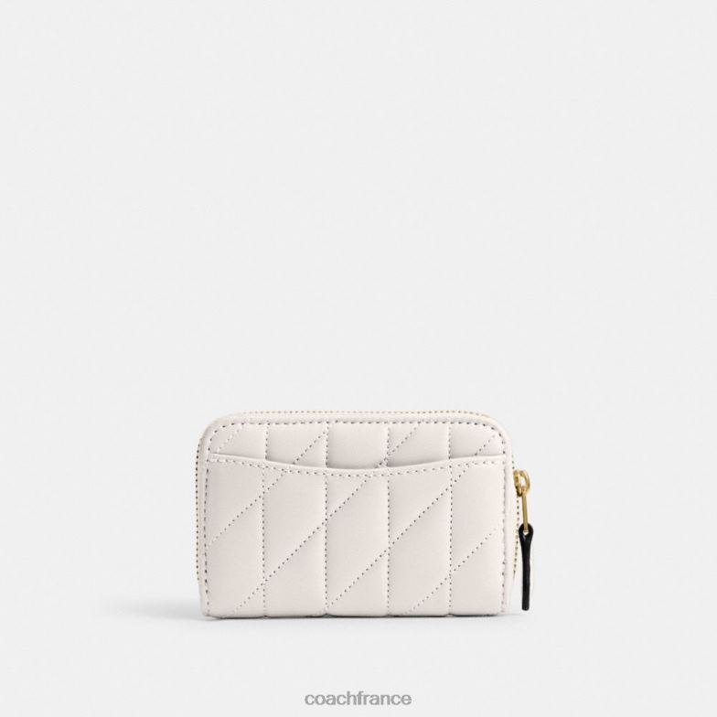 Coach femmes petit porte-cartes zippé avec matelassage en forme d'oreiller b4/craie HHR6J376