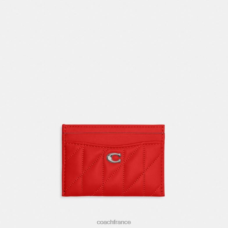 Coach femmes porte-cartes avec matelassage en forme d'oreiller gauche/sport rouge HHR6J367