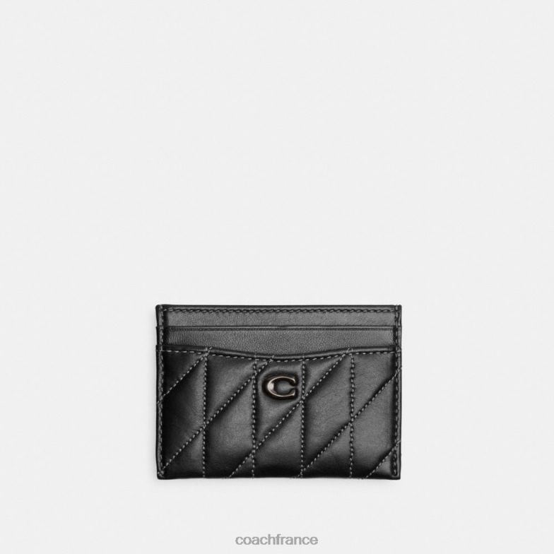 Coach femmes porte-cartes avec matelassage en forme d'oreiller v5/noir HHR6J374