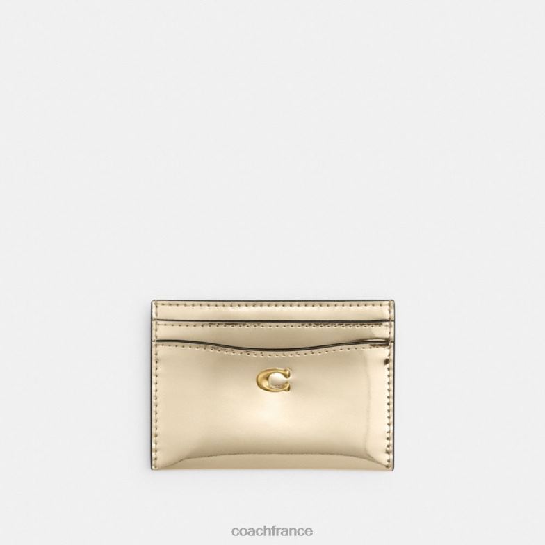 Coach femmes porte-cartes essentiel en argent métallisé b4/or HHR6J372
