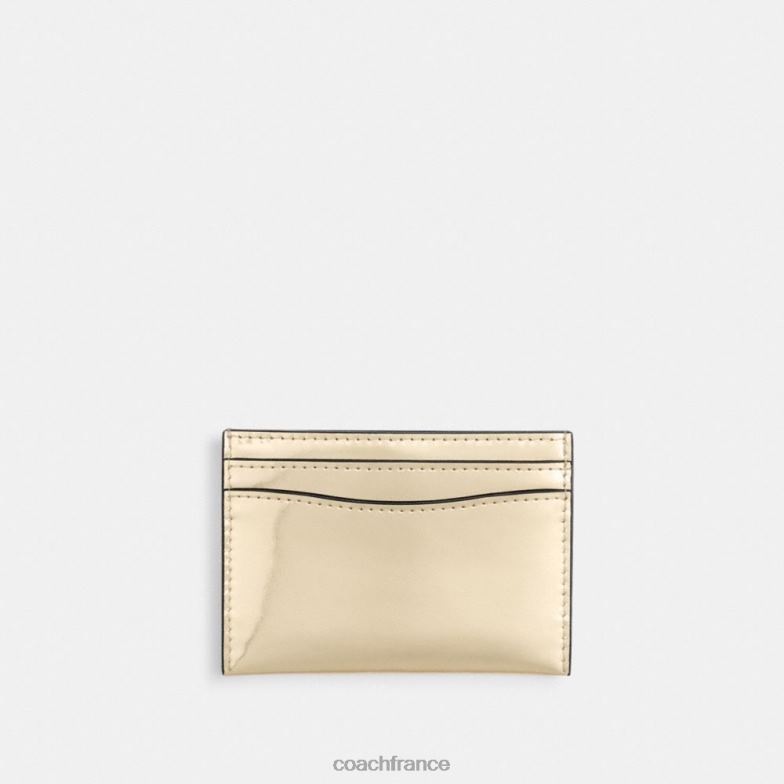 Coach femmes porte-cartes essentiel en argent métallisé b4/or HHR6J372