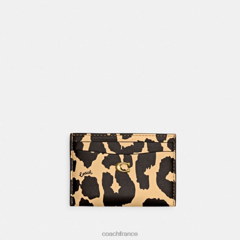 Coach femmes porte-cartes à imprimé léopard b4/léopard HHR6J382