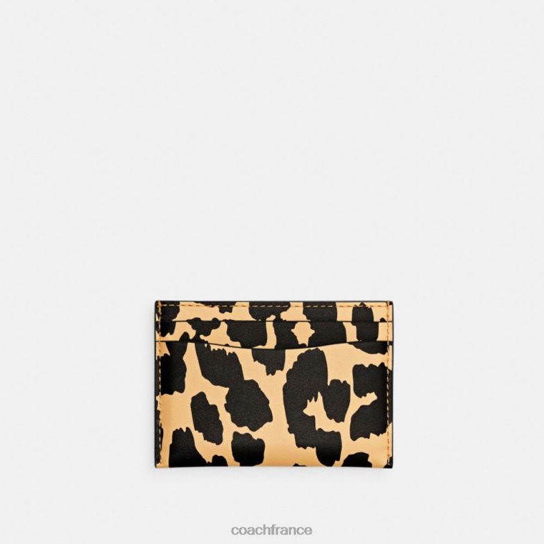 Coach femmes porte-cartes à imprimé léopard b4/léopard HHR6J382