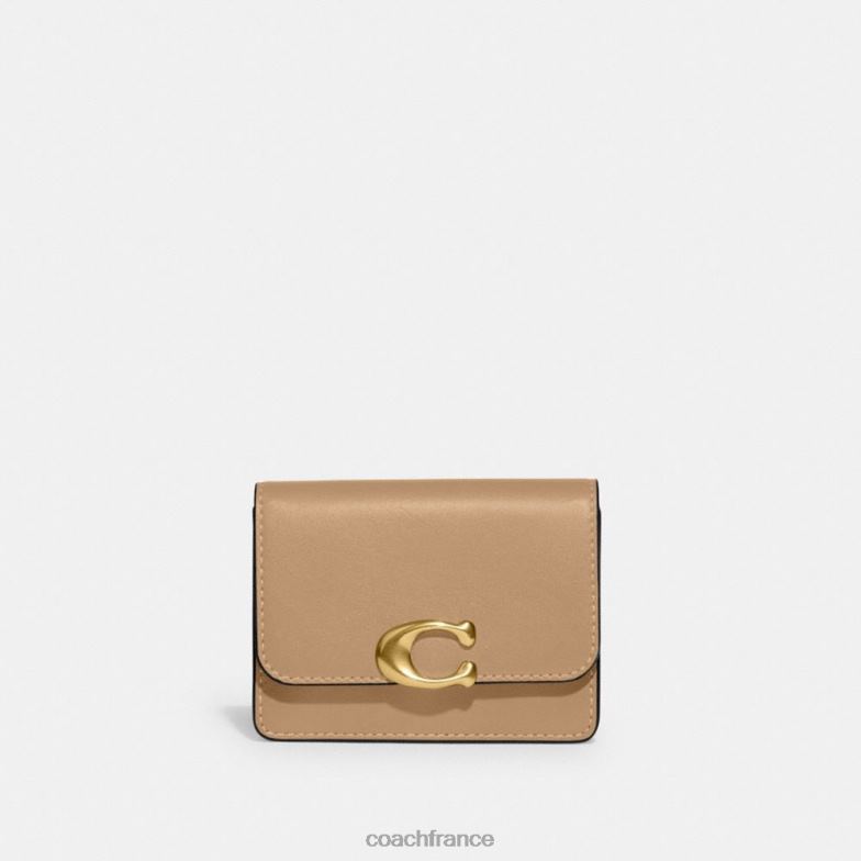 Coach femmes étui à cartes de bandit b4/bronzage HHR6J370