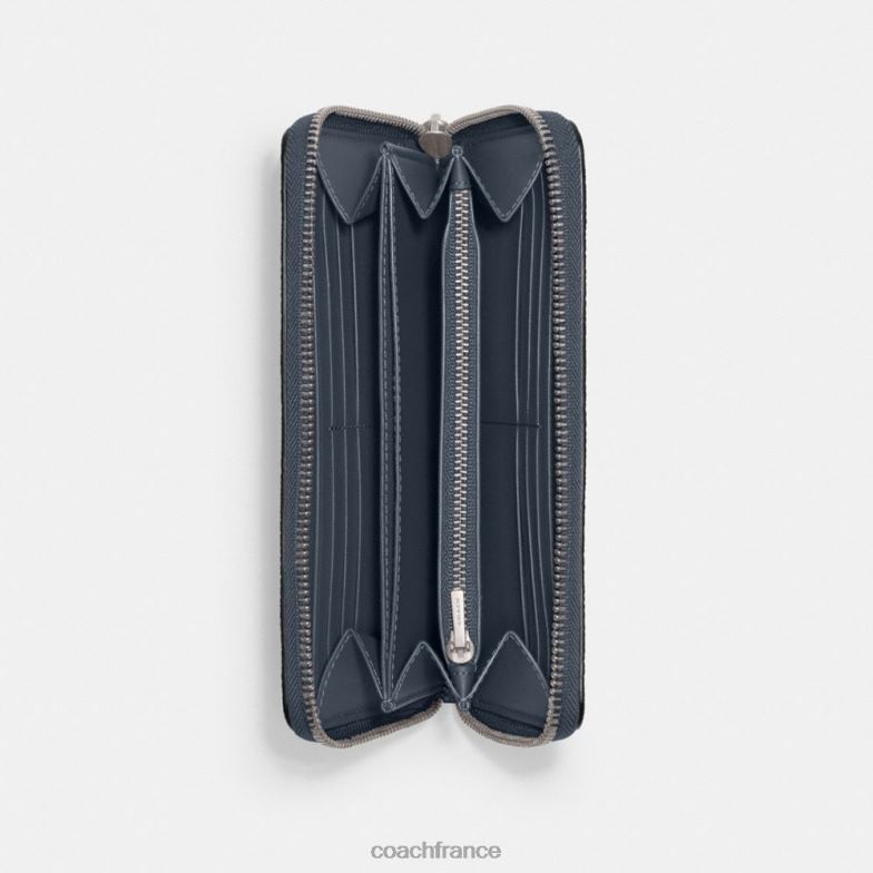 Coach femmes portefeuille zippé accordéon gauche/denim HHR6J320