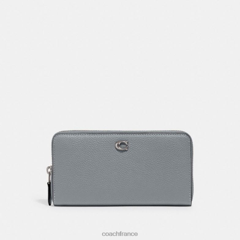 Coach femmes portefeuille zippé accordéon gauche/gris bleu HHR6J321
