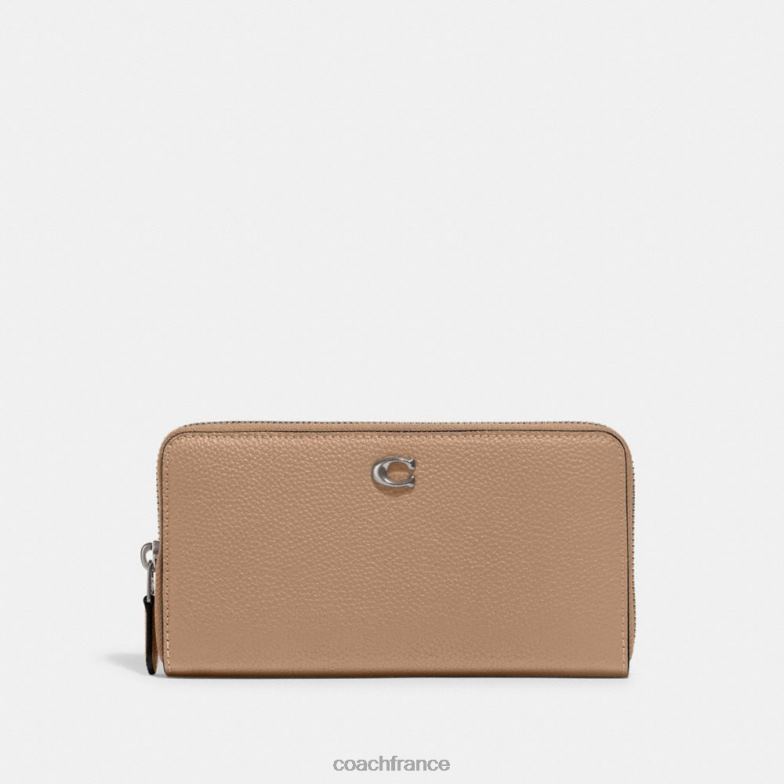 Coach femmes portefeuille zippé accordéon gauche/taupe HHR6J323