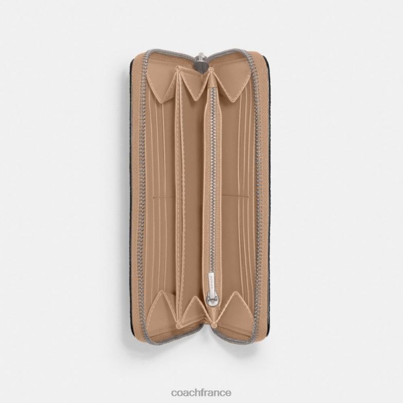 Coach femmes portefeuille zippé accordéon gauche/taupe HHR6J323